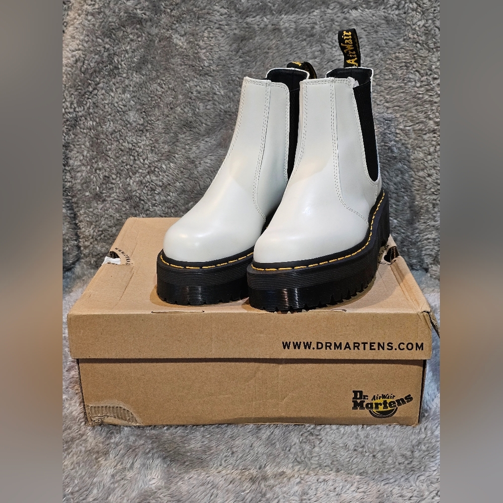SOLD ~ Dr. Martens Off-White Platform Chelsea Boots